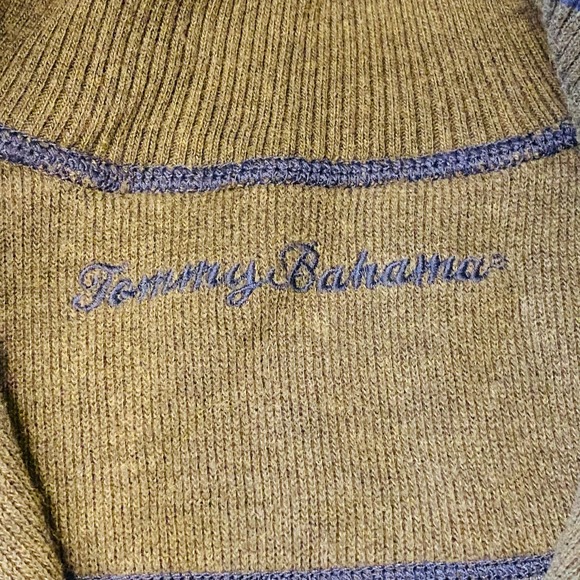Tommy Bahama Flip Shore Reversible 1/4 Zip Pullover Sweater Men's XL Navy Olive - Picture 7 of 10